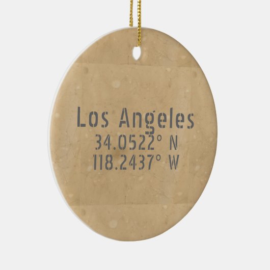 Los Angeles CA Latitude Longitude Keramisch Ornament (Rechts)