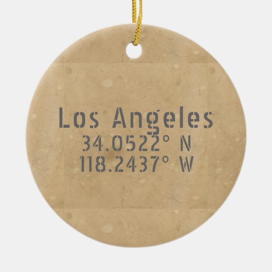 Los Angeles CA Latitude Longitude Keramisch Ornament (Voorkant)
