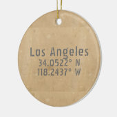 Los Angeles CA Latitude Longitude Keramisch Ornament (Links)