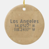 Los Angeles CA Latitude Longitude Keramisch Ornament (Achterkant)