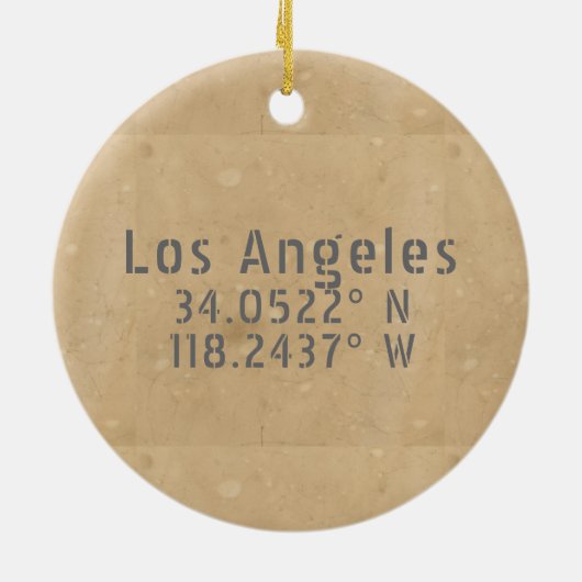 Los Angeles CA Latitude Longitude Keramisch Ornament (Achterkant)