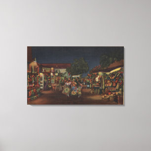 Los Angeles, CA - Olvera Street Canvas Afdruk