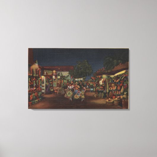 Los Angeles, CA - Olvera Street Canvas Afdruk (Voorkant)