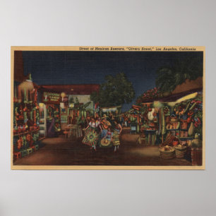 Los Angeles, CA - Olvera Street Poster