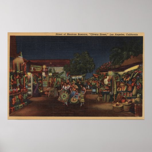 Los Angeles, CA - Olvera Street Poster (Voorkant)