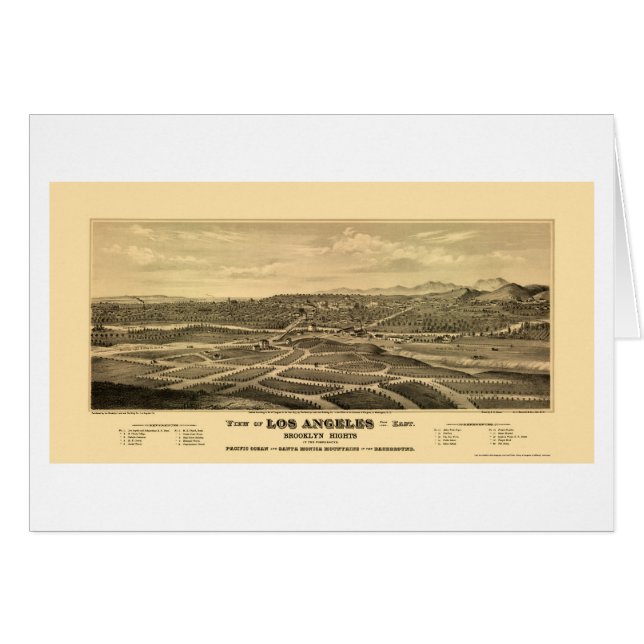 Los Angeles, CA Panoramic Map - 1877 (Voorkant Horizontaal)