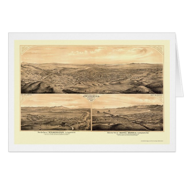 Los Angeles, CA Panoramic Map - 1877 (Voorkant Horizontaal)