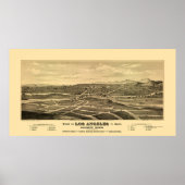 Los Angeles, CA Panoramic Map - 1877 Poster (Voorkant)