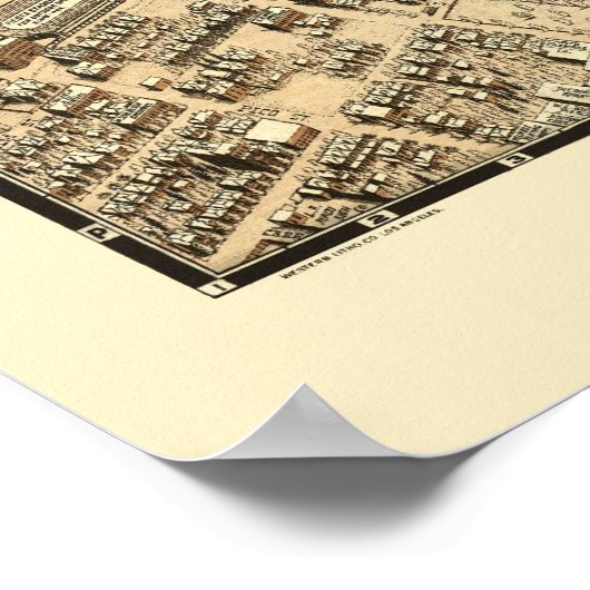 Los Angeles, CA Panoramic Map - 1909 Poster (Hoek)