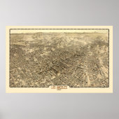 Los Angeles, CA Panoramic Map - 1909 Poster (Voorkant)