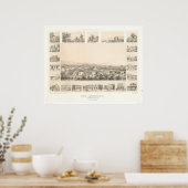 Los Angeles, CA. Panoramische kaart 1857 (0903A) Poster (Keuken)