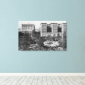 Los Angeles, CA Perishing Square en Biltmore Canvas Afdruk (Insitu (Houten vloer))