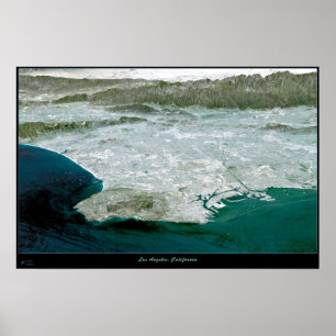 Los Angeles, CA Perspective I-satellietafdrukkaart Poster