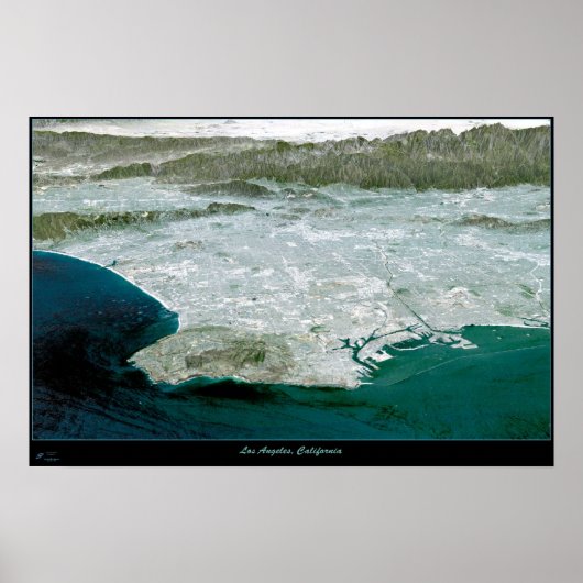 Los Angeles, CA Perspective I-satellietafdrukkaart Poster (Voorkant)
