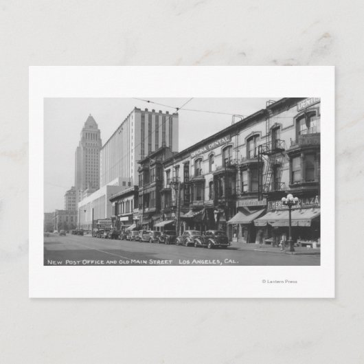 Los Angeles, CA Post Kantoor en Old Main Briefkaart (Voorkant)