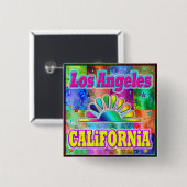 Los Angeles CA Sun en Palms Button (Voorkant /achterkant)