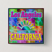 Los Angeles CA Sun en Palms Button (Voorkant)
