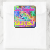 Los Angeles CA Sun & Palms Sticker (Tas)