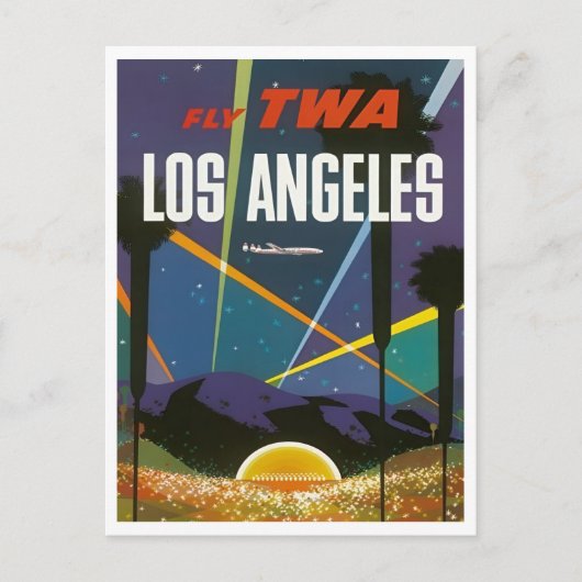 Los Angeles CA Travel  Retro Geïnspireerd Briefkaart (Voorkant)