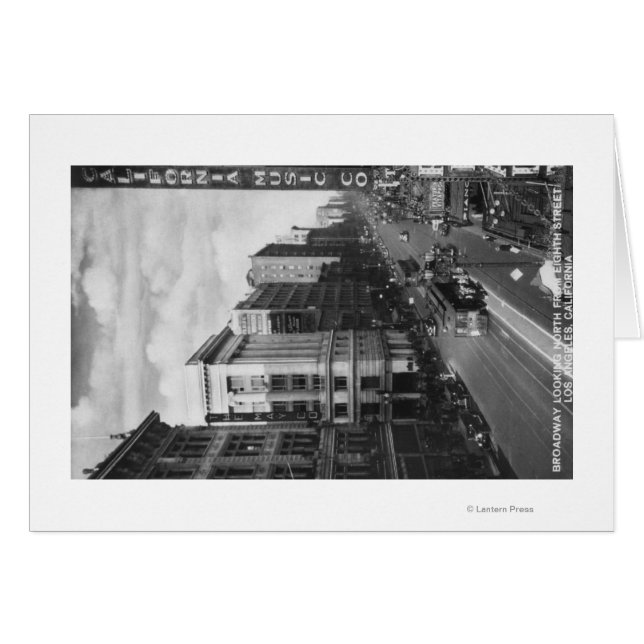Los Angeles, CA-Uitzicht van Broadway die naar het (Voorkant Horizontaal)