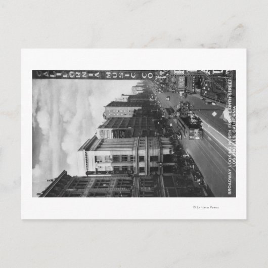 Los Angeles, CA-Uitzicht van Broadway die naar het Briefkaart (Voorkant)