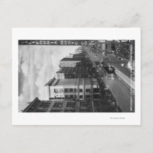 Los Angeles, CA-Uitzicht van Broadway die naar het Briefkaart