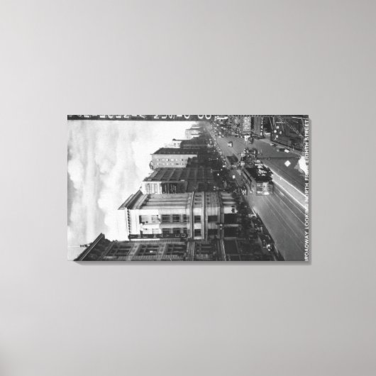 Los Angeles, CA-Uitzicht van Broadway die naar het Canvas Afdruk (Voorkant)