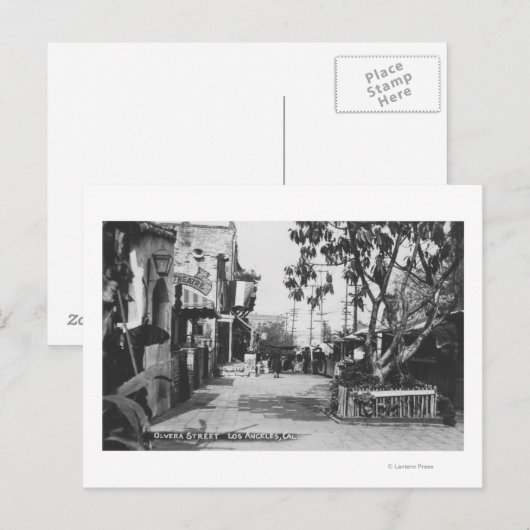Los Angeles, CA Uitzicht van Olvera Street Briefkaart (Voorkant / Achterkant)