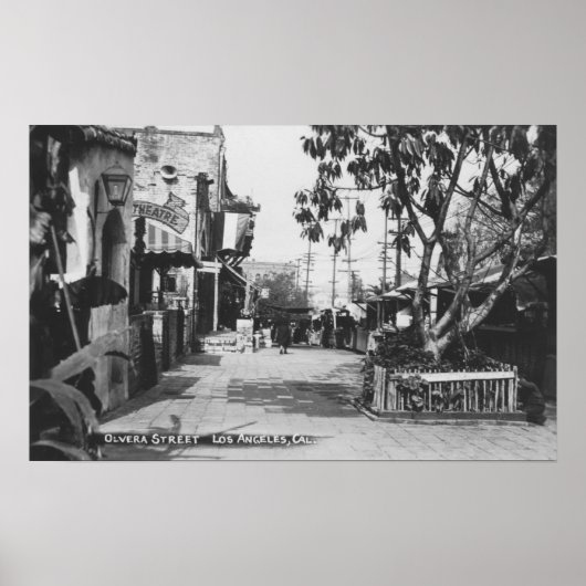 Los Angeles, CA Uitzicht van Olvera Street Poster (Voorkant)