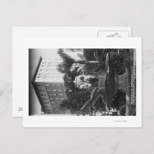 Los Angeles, CA-Uitzicht van Perishing Square Briefkaart (Voorkant / Achterkant)