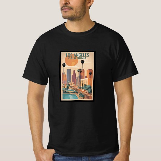 Los Angeles, Ca vintage poster T-shirt (Voorkant)