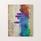 Los Angeles, CA | Waterverf City Skyline Legpuzzel (Verticaal)