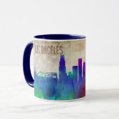Los Angeles, CA | Waterverf City Skyline Mok (Voorkant links)