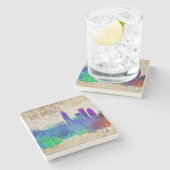 Los Angeles, CA | Waterverf City Skyline Stenen Onderzetter (Zijkant)