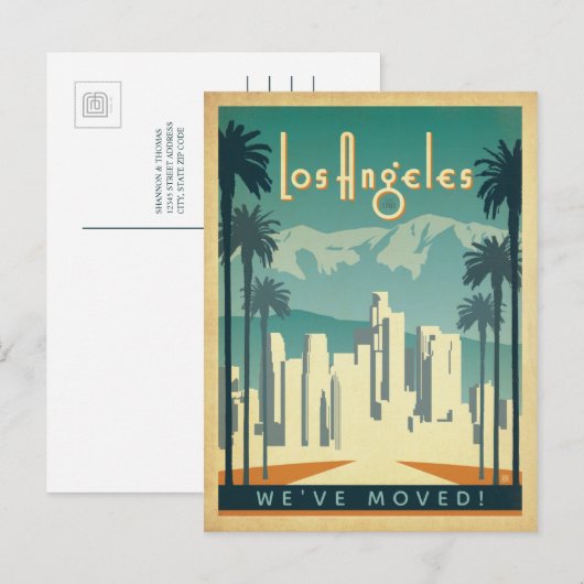 Los Angeles, CA | We zijn verhuisd Uitnodiging Briefkaart (Voorkant / Achterkant)