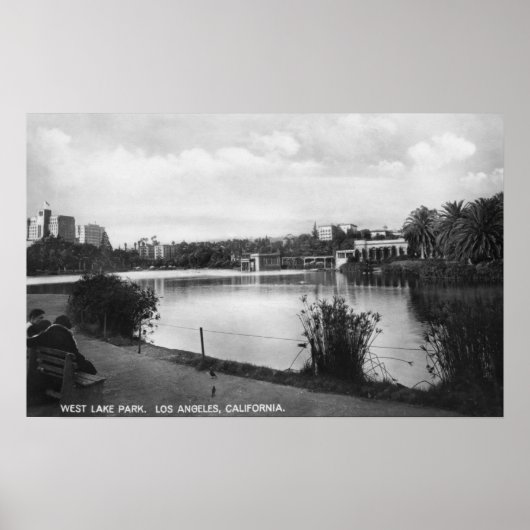 Los Angeles, CA West Lake Park City Uitzicht Poster (Voorkant)
