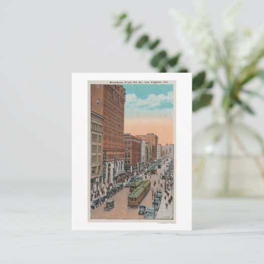 Los Angeles, CABroadway van 4th Street Uitzicht Briefkaart (Staand voorkant)