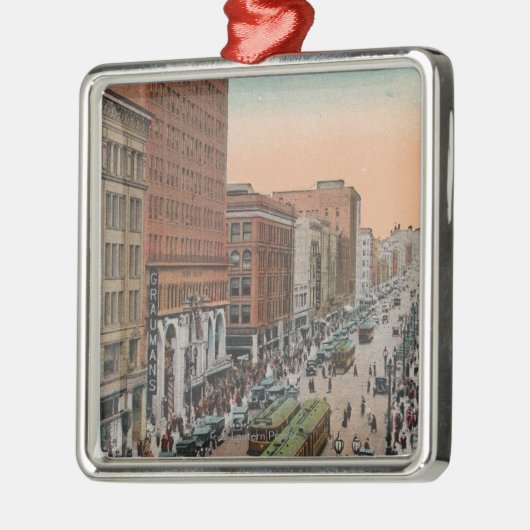 Los Angeles, CABroadway van 4th Street Uitzicht Metalen Ornament (Links)