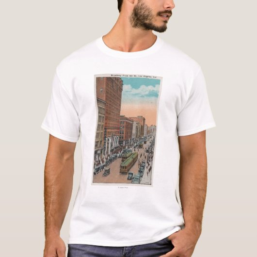 Los Angeles, CABroadway van 4th Street Uitzicht T-shirt (Voorkant)