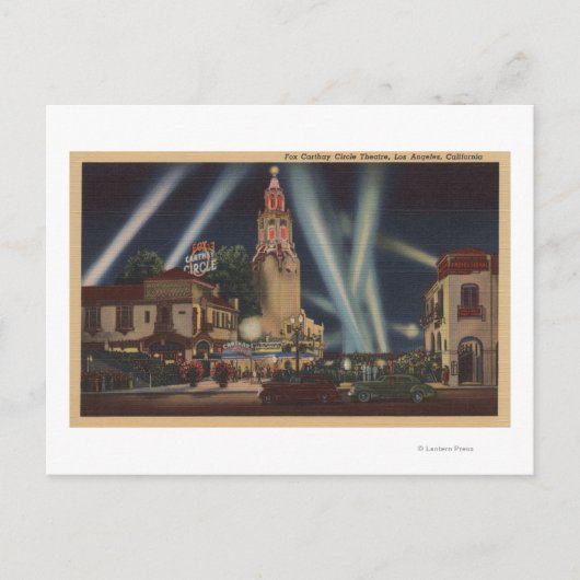 Los Angeles, CAFox Carthay Circle Theater Uitzicht Briefkaart (Voorkant)