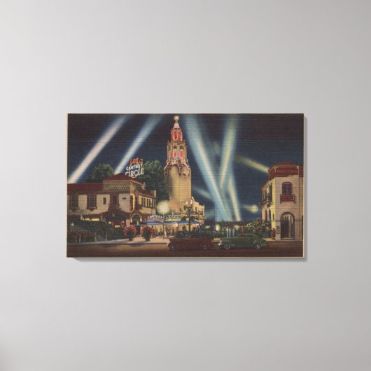 Los Angeles, CAFox Carthay Circle Theater Uitzicht Canvas Afdruk (Voorkant)