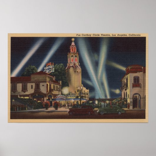 Los Angeles, CAFox Carthay Circle Theater Uitzicht Poster (Voorkant)