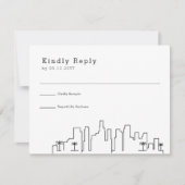 Los Angeles, Cali Bruiloft | Gestileerde Skyline R RSVP Kaartje (Voorkant)