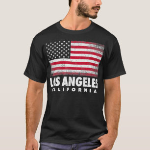 Los Angeles California, 4 juli Amerikaanse vlag U T-shirt