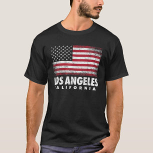 Los Angeles California, 4 juli Amerikaanse vlag U T-shirt