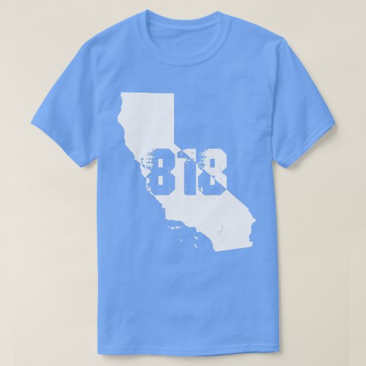 Los Angeles California 818 Area Code T-shirt (Design voorkant)