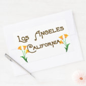 Los Angeles California Art Deco Poppies Logo Rechthoekige Sticker (Envelop)