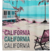Los Angeles California Beach Home Decor Douchegordijn (Voorkant)