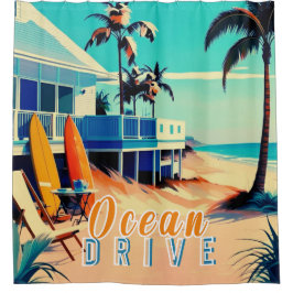 Los Angeles California Beach Home Decor Douchegordijn