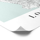 Los Angeles California Blue Water Street Map Poster (Hoek)